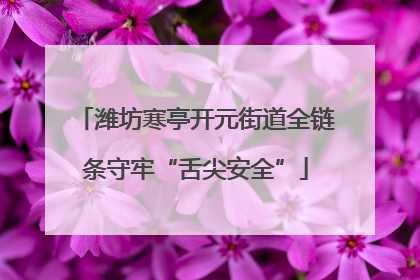 潍坊寒亭开元街道全链条守牢“舌尖安全”