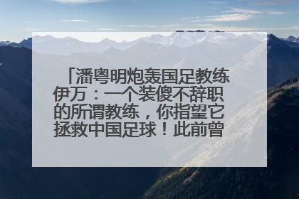 潘粤明炮轰国足教练伊万：一个装傻不辞职的所谓教练，你指望它拯救中国足球！此前曾多次发文评价国足