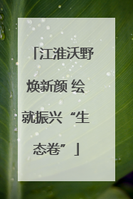 江淮沃野焕新颜 绘就振兴“生态卷”