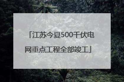 江苏今夏500千伏电网重点工程全部竣工