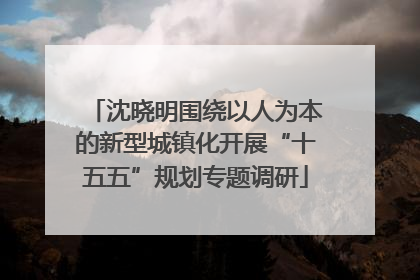 沈晓明围绕以人为本的新型城镇化开展“十五五”规划专题调研