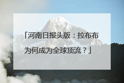 河南日报头版：拉布布为何成为全球顶流？