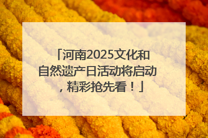 河南2025文化和自然遗产日活动将启动，精彩抢先看！