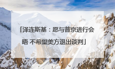 泽连斯基：愿与普京进行会晤 不希望美方退出谈判