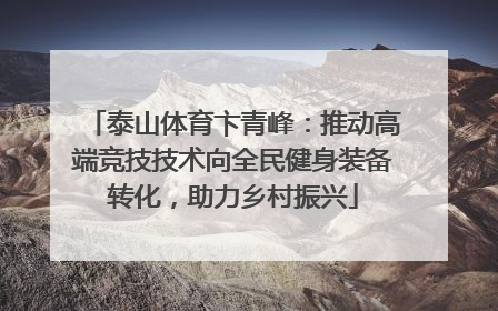 泰山体育卞青峰：推动高端竞技技术向全民健身装备转化，助力乡村振兴