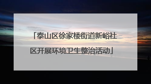 泰山区徐家楼街道新峪社区开展环境卫生整治活动