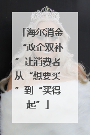 海尔消金“政企双补”让消费者从“想要买”到“买得起”