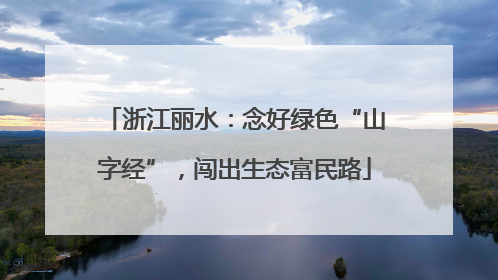 浙江丽水：念好绿色“山字经”，闯出生态富民路