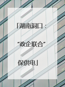 湖南洞口：“政企联合”保供电