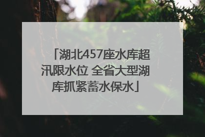 湖北457座水库超汛限水位 全省大型湖库抓紧蓄水保水