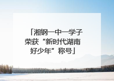 湘钢一中一学子荣获“新时代湖南好少年”称号