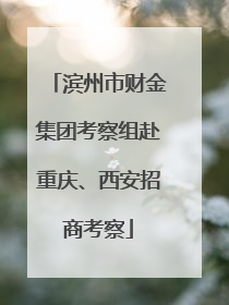 滨州市财金集团考察组赴重庆、西安招商考察