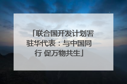 联合国开发计划署驻华代表：与中国同行 促万物共生