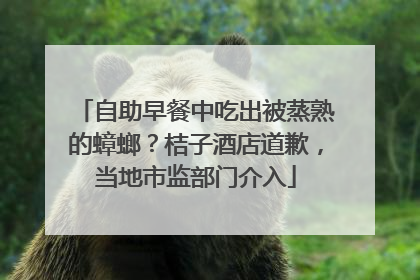 自助早餐中吃出被蒸熟的蟑螂？桔子酒店道歉，当地市监部门介入