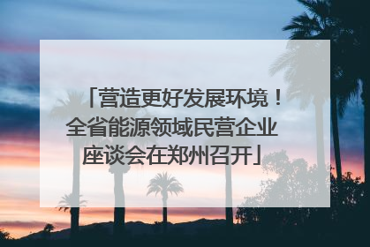 营造更好发展环境！全省能源领域民营企业座谈会在郑州召开