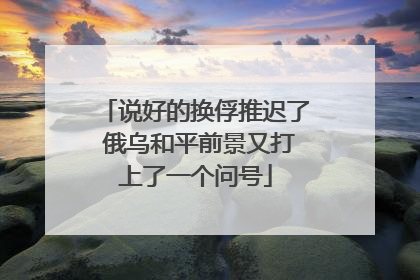 说好的换俘推迟了 俄乌和平前景又打上了一个问号