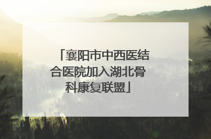 襄阳市中西医结合医院加入湖北骨科康复联盟