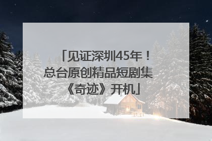 见证深圳45年！总台原创精品短剧集《奇迹》开机