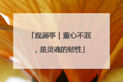观澜亭｜童心不泯，是灵魂的韧性