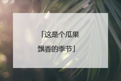 这是个瓜果飘香的季节