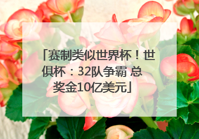 赛制类似世界杯！世俱杯：32队争霸 总奖金10亿美元