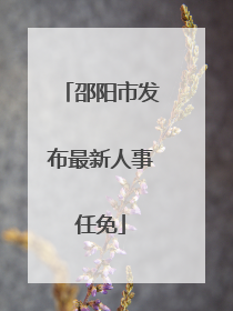 邵阳市发布最新人事任免