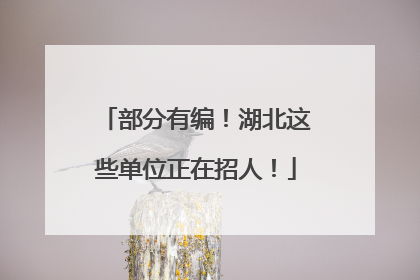 部分有编！湖北这些单位正在招人！