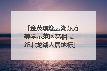 金茂璞逸云湖东方美学示范区亮相 更新北龙湖人居地标