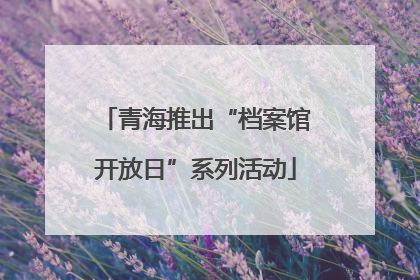 青海推出“档案馆开放日”系列活动