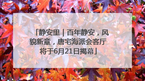静安里｜百年静安，风貌新章，唐宅海派会客厅将于6月21日揭幕