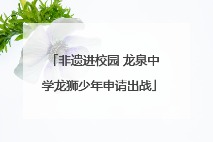 非遗进校园 龙泉中学龙狮少年申请出战