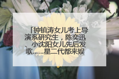 钟镇涛女儿考上导演系研究生，陈奕迅、小沈阳女儿先后发歌……星二代都来娱乐圈上班了