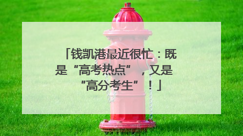 钱凯港最近很忙：既是“高考热点”，又是“高分考生”！