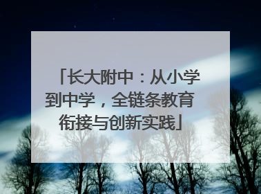 长大附中：从小学到中学，全链条教育衔接与创新实践