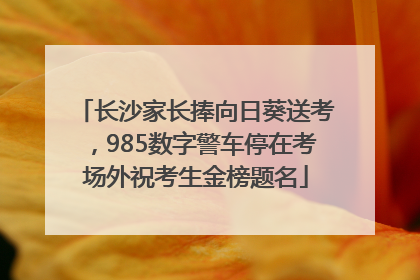 长沙家长捧向日葵送考，985数字警车停在考场外祝考生金榜题名