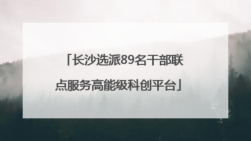 长沙选派89名干部联点服务高能级科创平台