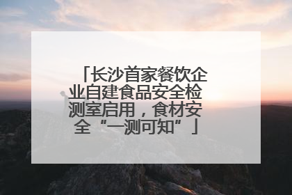 长沙首家餐饮企业自建食品安全检测室启用，食材安全“一测可知”
