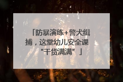 防暴演练+警犬缉捕，这堂幼儿安全课“干货满满”