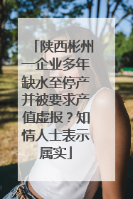 陕西彬州一企业多年缺水至停产并被要求产值虚报？知情人士表示属实