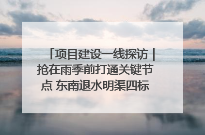 项目建设一线探访｜抢在雨季前打通关键节点 东南退水明渠四标段项目顺利完工