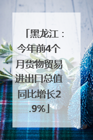 黑龙江：今年前4个月货物贸易进出口总值同比增长2.9%