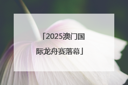 2025澳门国际龙舟赛落幕