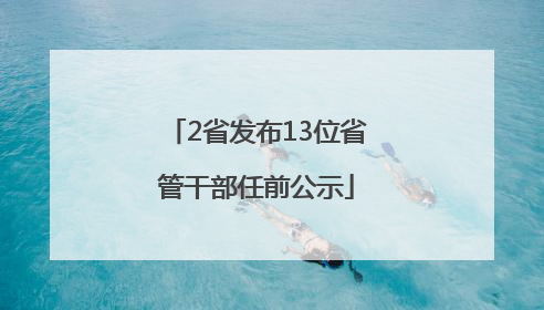 2省发布13位省管干部任前公示