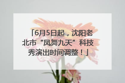 6月5日起，沈阳老北市“凤舞九天”科技秀演出时间调整！