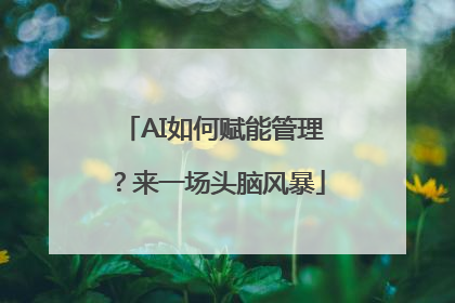 AI如何赋能管理？来一场头脑风暴