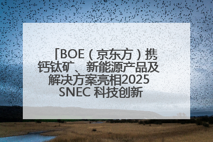 BOE（京东方）携钙钛矿、新能源产品及解决方案亮相2025 SNEC 科技创新赋能行业绿色发展