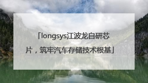 longsys江波龙自研芯片，筑牢汽车存储技术根基